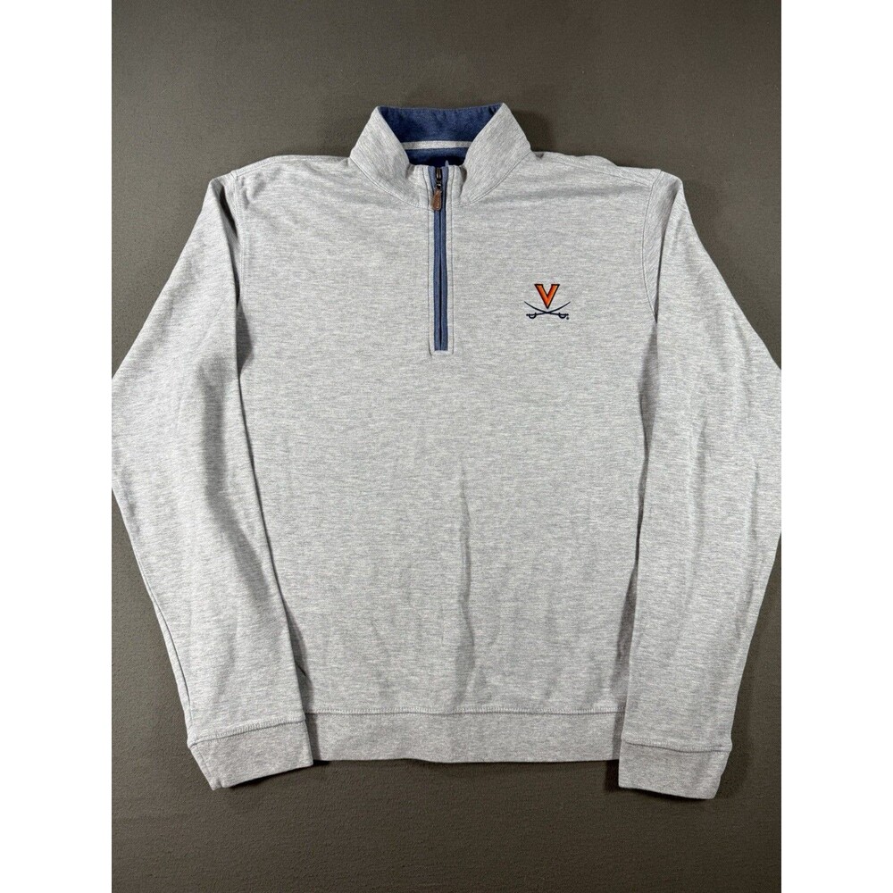 Virginia Cavaliers Johnnie-O Quarter Zip Pullover Mens M Gray Sully Sweater UVA